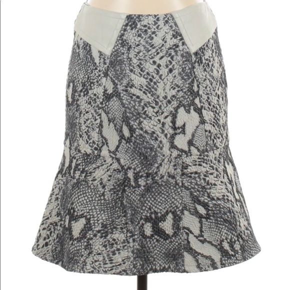 Yigal Azrouel NY grey snake print fit/flare skirt - Picture 1 of 9